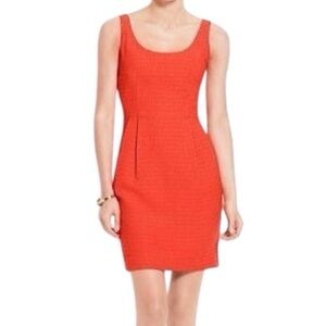 Ann Taylor Textured Sheath Dress Orange size 0P
